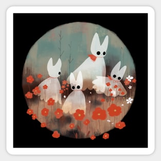 Ghost Bunnies picnic Sticker